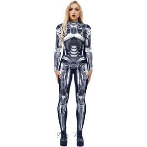 Sumtory Hi-Neck Skeleton Full Body Jumpsuits Fullbody Unitard Sz L
